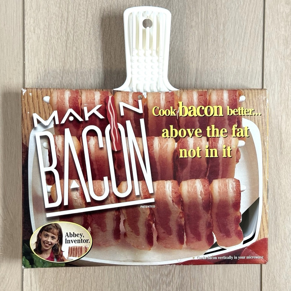 VTG 1996 Makin' Bacon Microwave Cooker Abbey USA New‎ in Original Packaging Tray